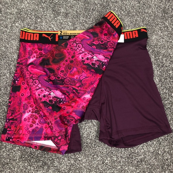 Puma Sportstyle Mens Boxer Brief Performance 2 Pack Sz S (28-30) Red Oil Paint - Picture 4 of 6